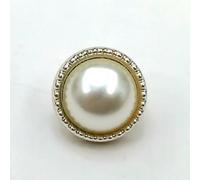 Lot de 10 boutons nacrés dorés à dos plat de 12,5/15/18/21 mm pour décoration, loisirs créatifs et scrapbooking - 1-15,0 mm