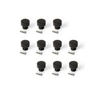 Emuca Boutons de meuble ronds Argos 30 mm Aluminium peint noir - Lot de 10