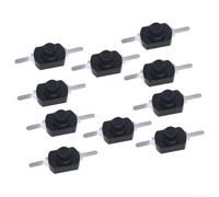 Lot de 10 boutons poussoirs 1 A 30 V noir à verrouillage marche/arrêt pour mini lampe torche 2 broches en cuivre pour petite lampe de poche industrielle