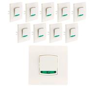 Zenitech - Lot de 10 boutons poussoirs à voyant Diwone