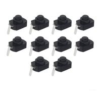 Lot de 10 boutons poussoirs marche/arrêt 1 A 30 V pour mini lampe de poche et diverses applications électroniques Noir
