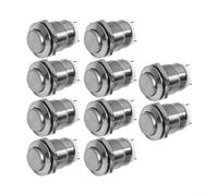 Lot de 10 boutons poussoirs momentanés étanches de 12 mm avec fonction de réinitialisation automatique 3 A 250 V en métal pour usage industriel et électronique