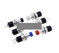 Lot de 10 boutons poussoirs momentanés PBS-110 7 mm normalement ouvert sans bouton de réinitialisation/démarrage circulaire pour électronique/industriel (vert)