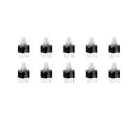 Lot de 10 boutons poussoirs tactiles à verrouillage automatique for circuit imprimé, interrupteur DIP à 6 broches, 5,8 x 5,8/7 x 7/8 x 8/8,5 x 8,5 mm(5.8x5.8mm,Red Cap,Unlock)