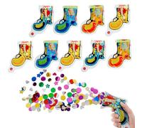 Lot de 10 boutons-pression à confettis légers et portables, faciles à utiliser avec 10 pailles pour enfants et adultes, jouet gonflable amusant pour anniversaire de mariage