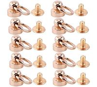 Lot de 10 boutons pression/rivets 9 mm à tête ronde pour bricolage, cuir, coque de téléphone, décoration, doré