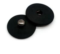 Lot de 10 boutons-pression ronds invisibles en or, noir et argent, pour veste de costume, fermoir, accessoires pour manteau en vison, DIY-B01 black001-23.0mm