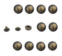 Lot de 10 boutons pression vintage en cuir vieilli bronze 16 mm pour vêtements, vestes, jeans, bracelets, sacs