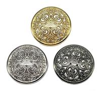 Lot de 10 boutons ronds creux sculptés en métal pour loisirs créatifs et projets de couture - Idéal pour vêtements et accessoires - Doré - 18 mm