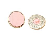 Lot de 10 boutons ronds dorés à tige en résine 18/25 mm, for couture, pull, manteau, accessoires(Pink,25mm)
