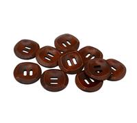 Lot de 10 boutons ronds en bois marron rustique de 30 mm avec 2 trous, finition lisse, couture respectueuse de l'environnement, pour vêtements, tricot et projets de bricolage