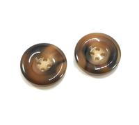 Lot de 10 boutons ronds en résine à quatre trous, parfaits pour décorer un pull ou un blazer,Brun,15 mm