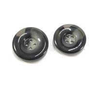 Lot de 10 boutons ronds en résine à quatre trous, parfaits pour décorer un pull ou un blazer,Noir,21 mm