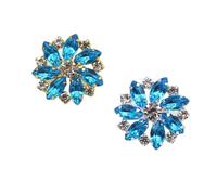 Lot de 10 boutons strass métallisés or/argent 20 mm for la couture cardigans, manteaux, robes et autres vêtements, avec boucle décorative poignée(Color 2,Color 14)