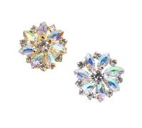 Lot de 10 boutons strass métallisés or/argent 20 mm for la couture cardigans, manteaux, robes et autres vêtements, avec boucle décorative poignée(Color 12,Color 14)