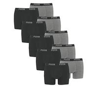 Puma Lot de 10 boxers pour homme, 691 - Gris foncé chiné/noir, M
