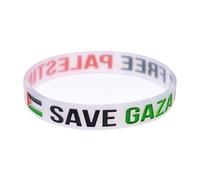Lot de 10 bracelets avec drapeau de la Palestine - Pour homme et femme - Élastique réglable - Cadeau idéal, Silicone