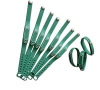 Lot de 10 bracelets de contrôle d'accès intelligents en silicone RFID sans contact avec puce M1 13,56 MHz (vert foncé)