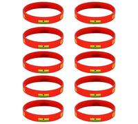 Lot de 10 bracelets élégants en silicone pour événements de football 2026 avec couleur nationale vive pour les amateurs de sport, One Size, Silicone