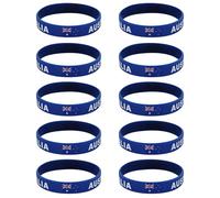 Lot de 10 bracelets en silicone lumineux avec drapeaux de pays 2026, idéal pour les cadeaux et les fêtes, bracelets sur le thème du drapeau international, One Size, Silicone