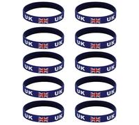 Lot de 10 bracelets en silicone lumineux avec drapeaux de pays 2026, idéal pour les cadeaux et les fêtes, bracelets sur le thème du drapeau international, One Size, Silicone
