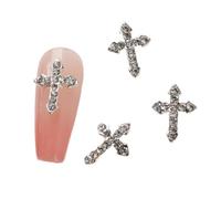 Lot de 10 breloques en alliage 3D en forme de croix rétro pour décoration d'ongles