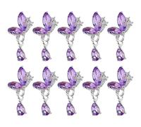 Lot de 10 breloques en forme d'ailes de papillon pour ongles en acrylique