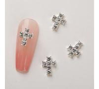 Lot de 10 breloques en forme de croix pour décoration artistique en alliage de métal et strass rétro en acrylique