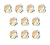 Lot de 10 breloques en forme de cœur pour ongles Art Pierres arbustes Square Nail Charms Art Fournitures de manucure