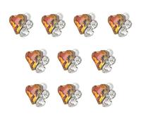 Lot de 10 breloques en forme de cœur pour ongles Art Pierres arbustes Square Nail Charms Art Fournitures de manucure