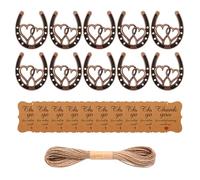 Lot de 10 breloques en forme de fer à cheval en métal pour décoration de mariage et d'anniversaire