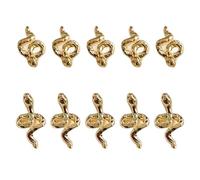 Lot de 10 breloques en forme de serpent pour ongles - Plusieurs couleurs - Décoration artistique pour le Nouvel An