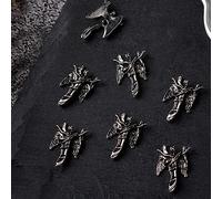 Lot de 10 breloques pour nail art punk rétro tête de mort en métal de luxe gothique conseils de manucure strass décoration d'ongles accessoire punk