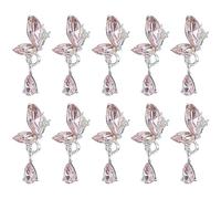 Lot de 10 breloques pour ongles en forme d'ailes de papillon - Pour femme