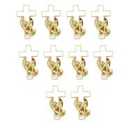 Lot de 10 broches à tenir à la main pour projets de couture culturels cadeaux de collection (alliage) tendance croisés