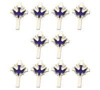 Lot de 10 broches avec symbole de paix en forme de croix pour commémoration, réunion d'affaires, vie quotidienne, oiseau de paix, Silver, comme décrit
