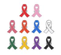 Lot de 10 broches colorées, insignes de bienfaisance, broches avec logo du groupe, insignes de sensibilisation à la santé, décorations personnalisées, Métal