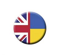 Lot de 10 broches de drapeau ukrainien, drapeau national ukrainien, badge rond en forme de L, badge décoratif en métal