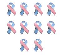 Lot de 10 broches de sensibilisation au cancer du sein en forme de ruban - Broche unique en alliage pour femme et fille, One Size, Comme décrit
