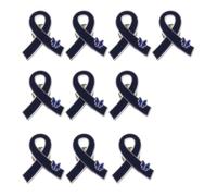 Lot de 10 broches de sensibilisation en forme de papillon en forme de ruban en métal pour décoration de vêtements, One Size, Comme décrit