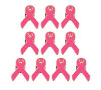 Lot de 10 broches en alliage faciles à porter - Symbole de sensibilisation au cancer du sein - Bijoux pour la santé et l'espoir