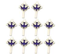 Lot de 10 broches en forme de crucifix en forme d'oiseau - Légères - Pour offrir un cadeau d'anniversaire de mariage - Fermeture sécurisée - Bijoux élégants, Silver, Comme décrit