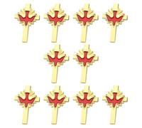 Lot de 10 broches en forme de crucifix en forme d'oiseau - Légères - Pour offrir un cadeau d'anniversaire de mariage - Fermeture sécurisée - Bijoux élégants, Silver, Comme décrit