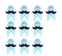 Lot de 10 broches en forme de moustache bleue pour vestes, sacs, chapeaux, en alliage résistant à l'usure, bijoux, nœuds de fête