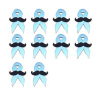 Lot de 10 broches en forme de moustache bleue pour vestes, sacs, chapeaux en alliage résistant à l'usure