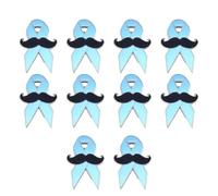 Lot de 10 broches en forme de moustache bleue pour vestes, sacs, chapeaux en alliage résistant à l'usure