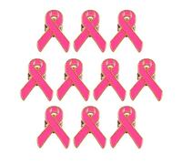 Lot de 10 broches en forme de ruban pour la sensibilisation au cancer du sein, bijoux élégants pour rassemblement social, accessoire de rassemblement social