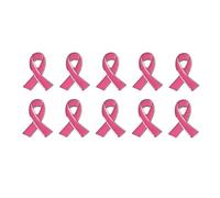Lot de 10 Broches en Forme de Ruban Rose - 2,1 x 2,8 cm - Bracelets Cancer du Sein Octobre Rose Bracelet de Sensibilisation Cancer - en émail - pour Femme