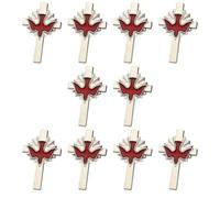 Lot de 10 broches en forme de symbole de paix avec crucifix pour commémoration, réunions d'affaires, usage quotidien, broche tendance polyvalente, Gold-color, Comme décrit