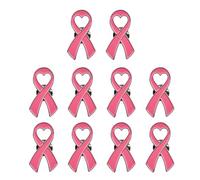 Lot de 10 broches en ruban pour sensibilisation à la santé des seins et au cancer du sein